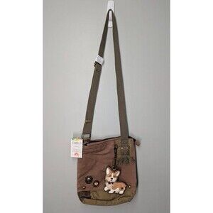 CHALA Patch Cross-Body Women Handbag Canvas Messenger Bag - Corgi